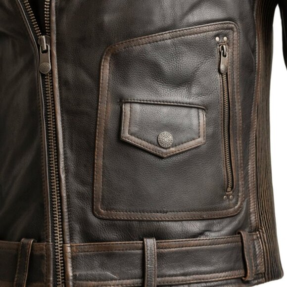 Wrath Men's Motorcycle Leather Jacket - Picture 3 of 5